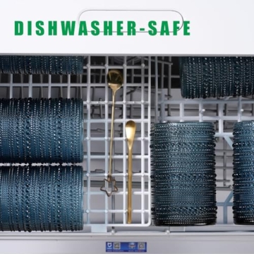 AWWAOOAWW Highball Hobnail Drinking Glasses Set of 6,14 oz Vintage Glasses Drinking set,Glassware Set for Beer, Whiskey, Juice, Cocktail, Milk，Dishwasher Safe，Gift box packaging（Dark blue）