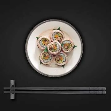 10 Pairs Fiberglass Chopsticks, Reusable Alloy Chop Sticks Non-slip Chopsticks, Dishwasher, 9 1/2 Inches