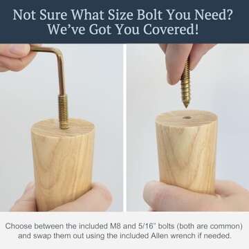 Ash Wood Furniture Legs With Gold Caps - Mid Century Feet For Sofa, Chair, Table, Dresser, Bed, Cabinet, Ottoman - Wood Leg Risers, Easy Install & Includes Installation Hardware - Set of 4, 4 Inches