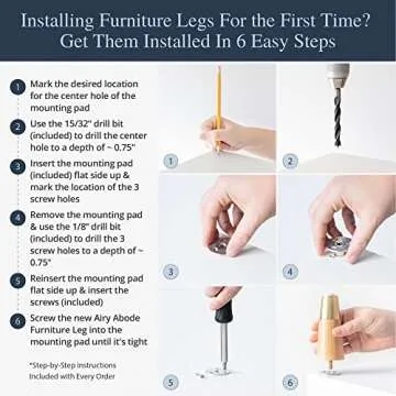 Ash Wood Furniture Legs With Gold Caps - Mid Century Feet For Sofa, Chair, Table, Dresser, Bed, Cabinet, Ottoman - Wood Leg Risers, Easy Install & Includes Installation Hardware - Set of 4, 4 Inches