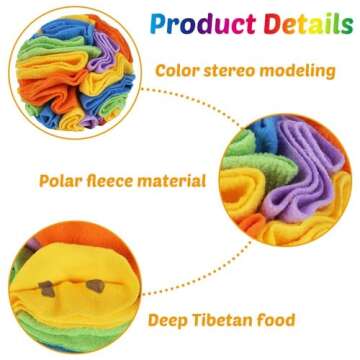DONGKER Snuffle Ball for Dogs,5.9"/7.9" Plush Colorful Puppy Interactive Foraging Ball for Small Medium Dog Puppy Anxiety Relief Slow Food