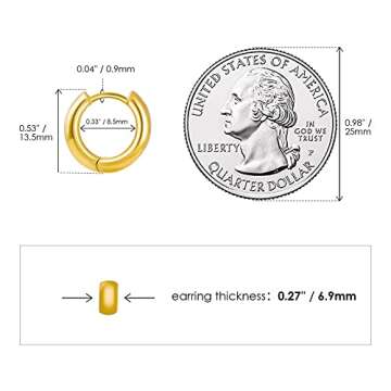 Gold Huggie Hoops: Small Chunky Hypoallergenic Earrings