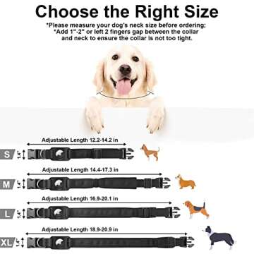 SANKALA Waterproof Airtag Dog Collar for Small to Large Dogs