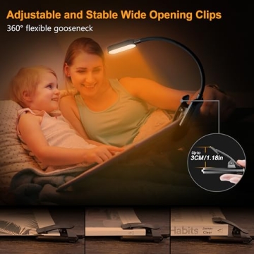 Gritin Rechargeable Book Light - 16 LED, Eye Care and Dimming