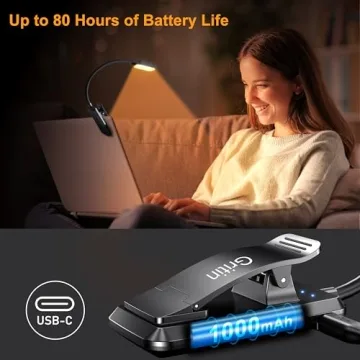 Gritin Rechargeable Book Light - 16 LED, Eye Care and Dimming