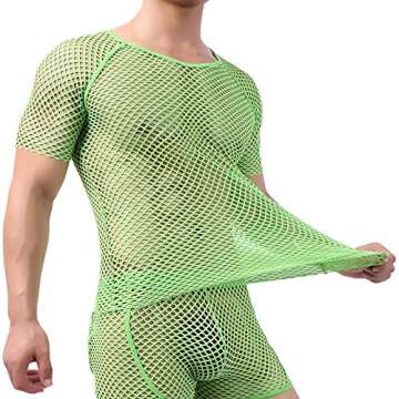 YOOBNG Sexy Men's Mesh Undershirt for Ultimate Style