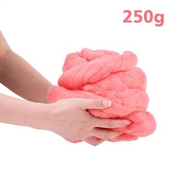 Wool Roving Bulk - 8.82oz Super Wool Chunky Yarn, Wool Roving Top for Needle Felting, Soft Felting W...