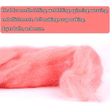 Wool Roving Bulk - 8.82oz Super Wool for Crafts