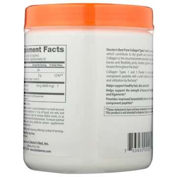 Doctor's Best Pure Collagen Types 1 & 3, Promotes Healthy Skin Hair & Nails – Bone & Joint Support...