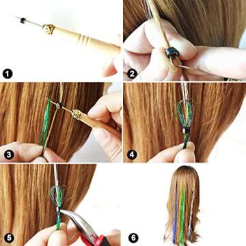 Hair Tinsel, Hair Tinsel Kit with Tools, Tinsel Hair Extensions, 12 Colors 2400 Strands Fairy Hair Tinsel Heat Resistant 47 Inch Hair Glitter