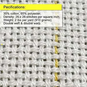 Primary Tufting Cloth with Marked Lines for Rug-Punch, Size: 45x45 inches