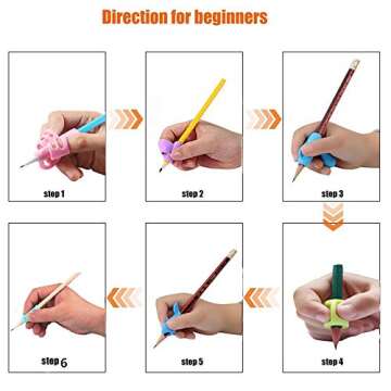 Pencil Grippers for Kids Handwriting 20Pcs Finger Grips Holder Ergonomic Writing Aid Grip Posture Co...