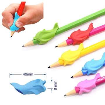 Pencil Grippers for Kids Handwriting 20Pcs Finger Grips Holder Ergonomic Writing Aid Grip Posture Correction Training Tools for Children Preschoolers Adults(6 Types)