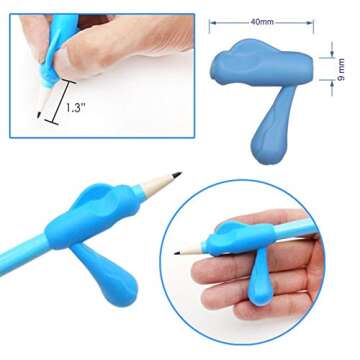 Pencil Grippers for Kids Handwriting 20Pcs Finger Grips Holder Ergonomic Writing Aid Grip Posture Correction Training Tools for Children Preschoolers Adults(6 Types)