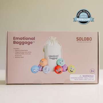 Emotional Baggage Plush Toys with Canvas Storage Bag | Plush Stress Balls | Social Emotional Learning | Emotion Toys | Toys About Feelings | Calm Corner | Stress Relief