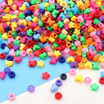 GMMA 900 Pcs Pony Beads for Bracelet Plastic Beads for Jewelry Making Colourful Beads for Friendship...