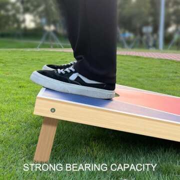 Cornhole Set, 4x2 ft Cornhole Boards Games Set, Solid Wood Corn Holes Outdoor Game, Regulation Corn Hole Sets with Bags Includes 2 Boards, 8 Beans Bags & Case, Perfect for Lawn, Backyard, Beach, Park