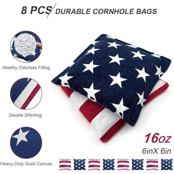 Cornhole Set, 4x2 ft Cornhole Boards Games Set, Solid Wood Corn Holes Outdoor Game, Regulation Corn Hole Sets with Bags Includes 2 Boards, 8 Beans Bags & Case, Perfect for Lawn, Backyard, Beach, Park
