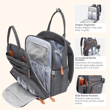 BabbleRoo Diaper Bag Backpack Stylish and Functional