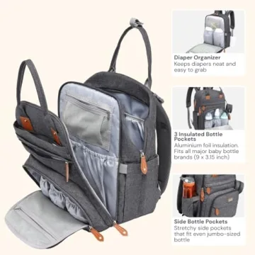 BabbleRoo Diaper Bag Backpack Stylish and Functional