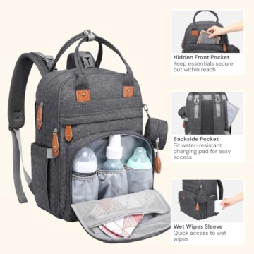BabbleRoo Diaper Bag Backpack Stylish and Functional