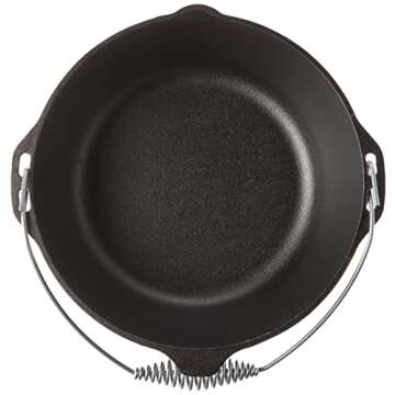 Lodge L10DO3PLT Cast Iron Dutch Oven, 7 Quart, Black