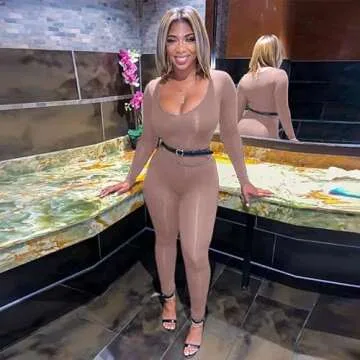 Mulisky Women's Sexy Long Sleeve Bodycon Jumpsuit Rompers One Piece Outfits