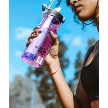 Filtered Water Bottle with 0.1-Micron Filter for Adventure