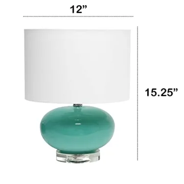 Lalia Home 15.25" Stylish Blue Bedside Table Lamp