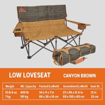 Kelty Low Loveseat, Canyon Brown/Beluga For Camping