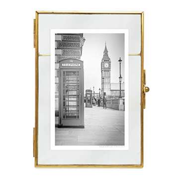 Isaac Jacobs Antique Gold Vintage Style Brass and Glass Photo Frame (4x6)