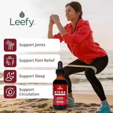 Leefy Organics Tart Cherry Supplement Nidra - Fast Absorbing, Non-GMO, Gluten-Free - Promotes Recovery, Joint Support, Sleep & Circulation for Adults - 2 Oz