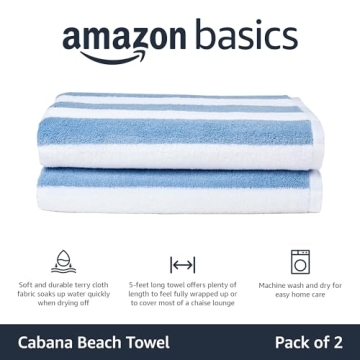 Soft Sky Blue Cabana Stripe Beach Towels for All