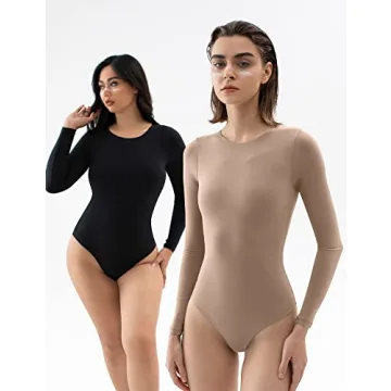 PUMIEY Bodysuit - Chic Long Sleeve Comfort for Women
