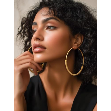 Stylish Big Hoop Earrings Lightweight Gold Plated Collection