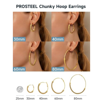 Stylish Big Hoop Earrings Lightweight Gold Plated Collection