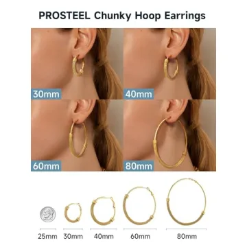 Stylish Big Hoop Earrings Lightweight Gold Plated Collection