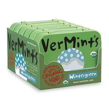 Organic Breath Mints by VerMints, Wintergreen Flavor, All Natural, Non-GMO, Nut Free, Gluten Free, V...