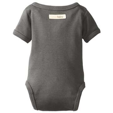 L'ovedbaby Unisex-Baby Newborn Organic Short-Sleeve Kimono Bodysuit, Gray, 3/6 Months