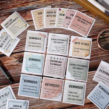 Motipuns 300 Pcs Mental Health Stickers Reminder Decals Laptop Water Bottle Positive Waterproof Stickers Psychology Affirmations Feelings Mental Health Decor for Adult(Warm Color)