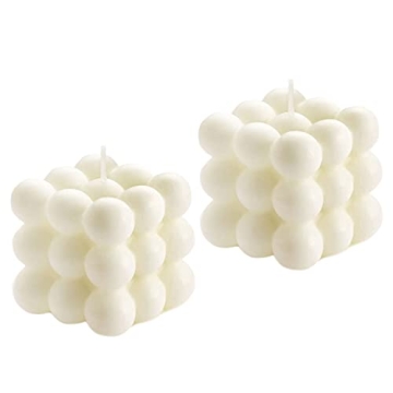 Vanilla Scented Bubble Cube Candles - Elegant Home Decor