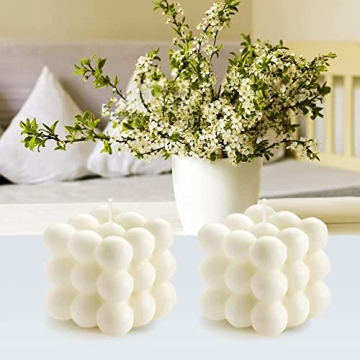 Vanilla Scented Bubble Cube Candles Elegant Home Decor