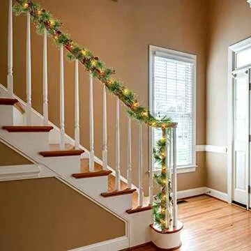 6ft PROWREATH Christmas Garland with Lights for Home Decor