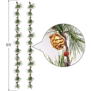 6ft PROWREATH Christmas Garland with Lights for Home Decor