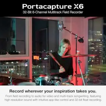 TASCAM Portacapture X6 32-bit Float Portable Audio Recorder, Field Recorder for Video, Music, Podcas...