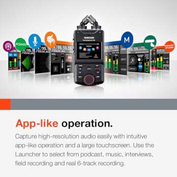 TASCAM Portacapture X6 32-bit Float Portable Audio Recorder, Field Recorder for Video, Music, Podcast, Voice, Podcasting