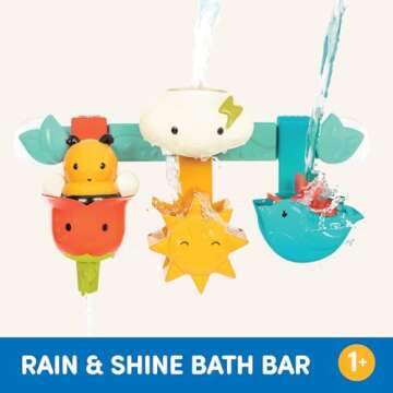 Battat – Baby Bath Toy Bar – 6 Removable Pieces & 2 Suction Cups – Stacking & Sorting Toys – Toddler Bath Toys – 12 Months + – Rain & Shine Bath Bar