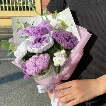 Handmade Crochet Flowers Bouquet for Mother's Day Gifts