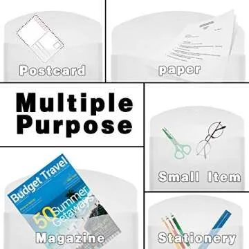 Clear Legal Size Envelopes - Expandable Organizer Pack of 12