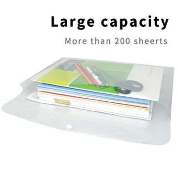 Clear Legal Size Envelopes - Expandable Organizer Pack of 12